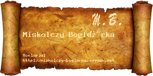 Miskolczy Boglárka névjegykártya